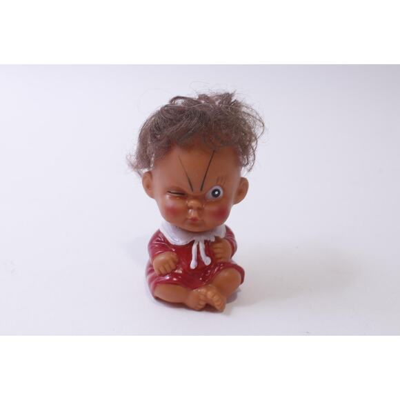 Moody Cutie, Rubber Baby Doll, Pouting Face Expression, 1960s, Vintage, - Picture 1 of 3